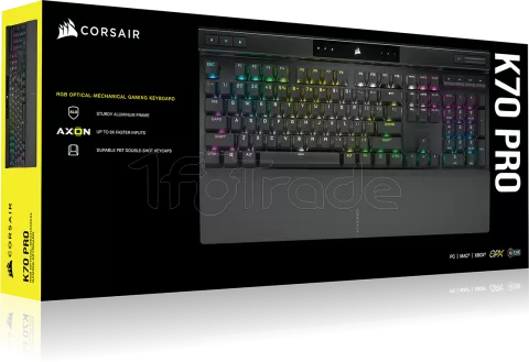 Photo de Clavier Gamer mécanique (Cherry Corsair OPX) Corsair K70 Pro RGB (Noir)