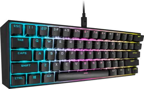 Photo de Clavier Gamer mécanique (Cherry MX Red) Corsair K65 Mini 60% RGB (Noir)