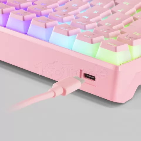 Photo de Clavier Gamer mécanique (Outemu Brown Switch) Mars Gaming MKUltra RGB (Rose)