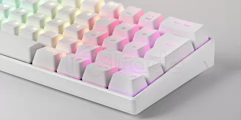 Photo de Clavier Gamer mécanique (Outemu Pro Red) Mars Gaming MK Mini RGB (Blanc)