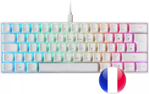 Photo de Clavier Gamer mécanique (Outemu Pro Red) Mars Gaming MK Mini RGB (Blanc)