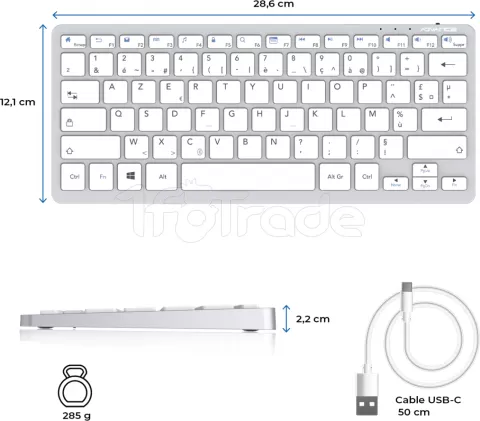 Photo de Clavier sans fil Bluetooth Advance SmartKeys Plus (Gris)