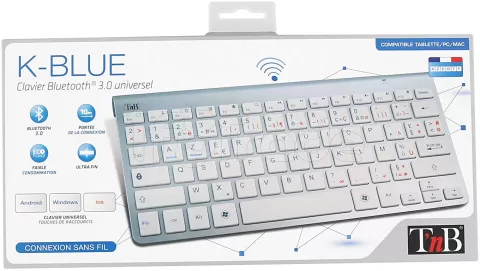 Photo de Clavier sans fil Bluetooth T'nB K-Blue (Argent/Blanc)