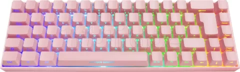 Photo de Clavier sans fil Gamer mécanique (Kailh Red) Deltaco PK95 RGB (Rose)