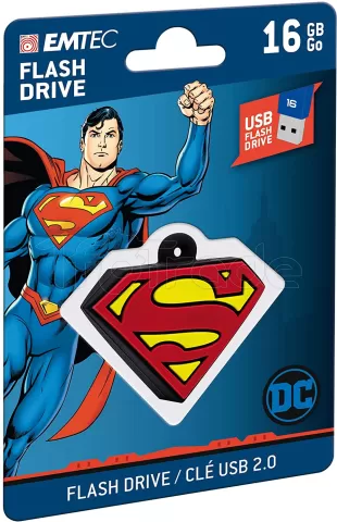 Photo de Clé USB 2.0 Emtec Blason DC Comics Superman - 16Go (Rouge)