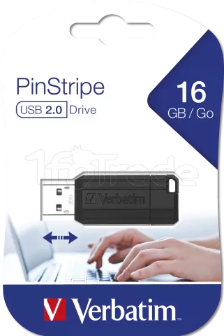 Photo de Clé USB 2.0 Verbatim PinStripe - 16Go (Noir)