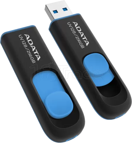 Photo de Clé USB 3.2 Adata UV128 - 256Go (Noir/Bleu)