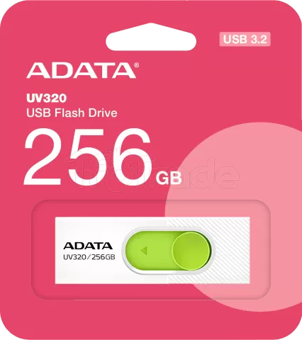 Photo de Clé USB 3.2 Adata UV320 - 256Go (Blanc/Vert)