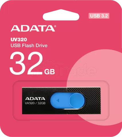 Photo de Clé USB 3.2 Adata UV320 - 32Go (Noir/Bleu)