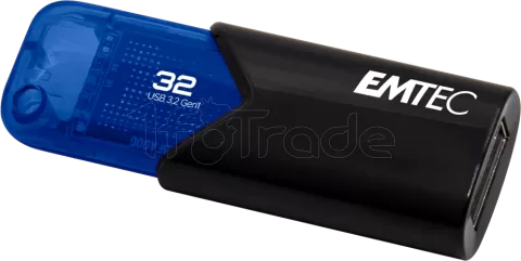 Photo de Clé USB 3.2 Emtec B110 Click Easy - 32Go (Noir/Bleu)