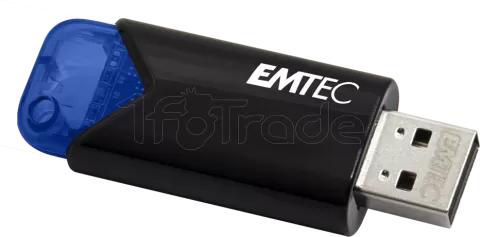 Photo de Clé USB 3.2 Emtec B110 Click Easy - 32Go (Noir/Bleu)