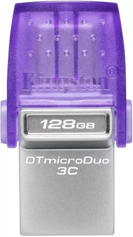 Photo de Clé USB-A/C 3.2 Kingston DataTraveler microDuo 3C - 128Go (Violet)