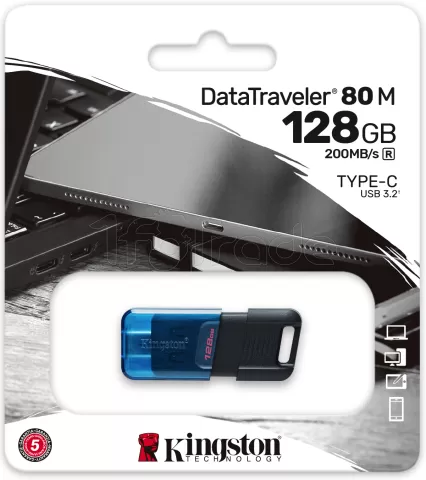 Photo de Clé USB-C 3.2 Kingston DataTraveler 80M - 128Go