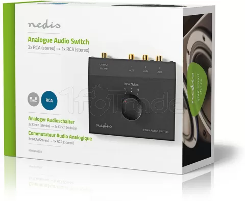 Photo de Commutateur audio analogique Nedis 3 entrées - 1 sorties