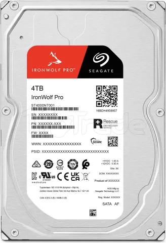 Photo de Disque Dur 3,5" Seagate IronWolf Pro 4To  - S-ATA