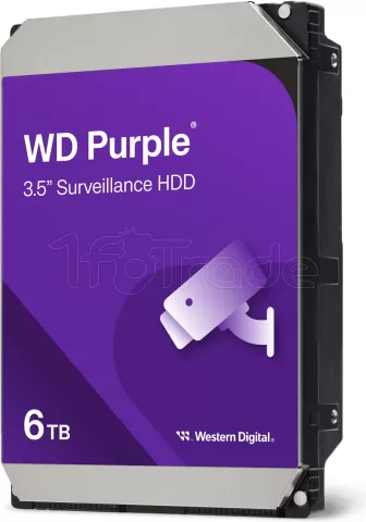 Photo de Disque Dur 3,5" Western Digital Purple Surveillance 6To  - S-ATA 256Mo