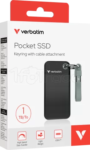 Photo de Disque SSD externe Verbatim Pocket - 1To (Noir/Gris)