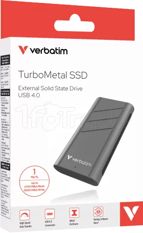 Photo de Disque SSD externe Verbatim TurboMetal - 1To (Gris)