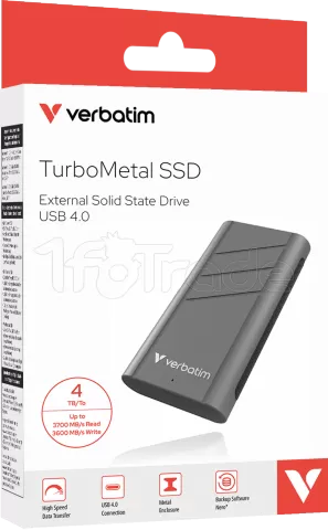 Photo de Disque SSD externe Verbatim TurboMetal - 4To (Gris)