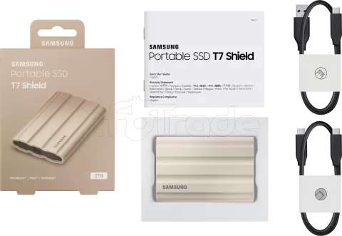 Photo de Disque SSD NVMe externe Samsung T7 Shield - 2To  (Beige)