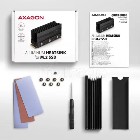 Photo de Dissipateur thermique pour SSD M.2 2280 Axagon CLR-M2XL (Noir)