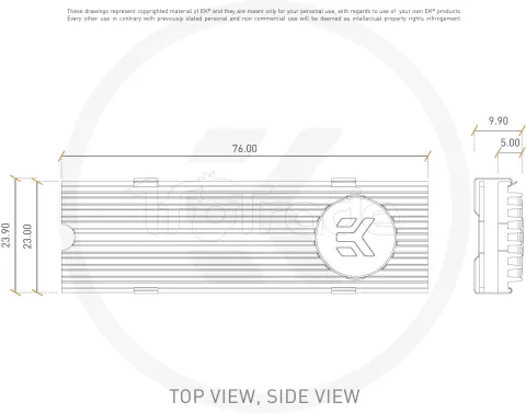 Photo de Dissipateur thermique pour SSD M.2 2280 Ekwb EK-M.2 (Bleu)