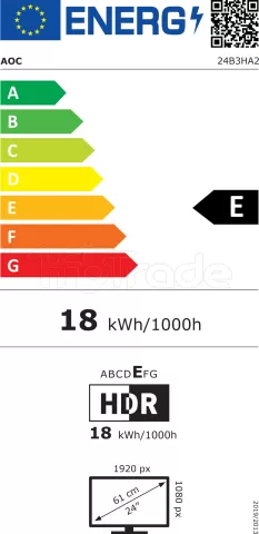 Photo de Ecran 24" AOC 24B3HA2 Full HD 100Hz (Noir)