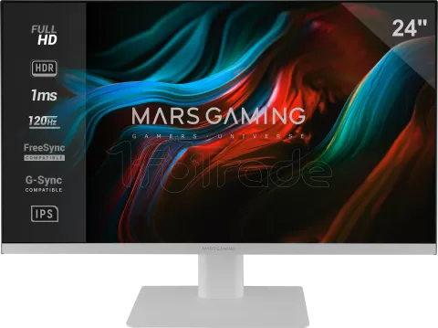 Photo de Ecran 24" Mars Gaming MV-24 Full HD 120Hz (Blanc)