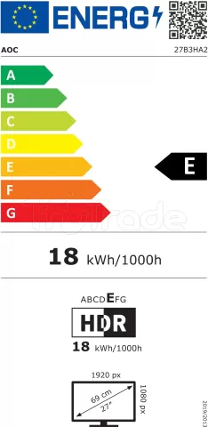 Photo de Ecran 27" AOC 27B3HA2 Full HD 100Hz (Noir)