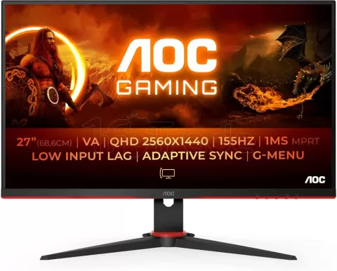 Photo de Ecran 27" AOC Q27G2E/BK WQHD (Noir) 155Hz