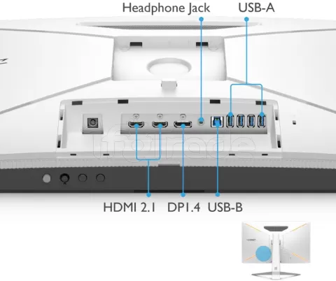 Photo de Ecran 27" BenQ Mobiuz EX2710U 4K Ultra HD 144Hz (Blanc)