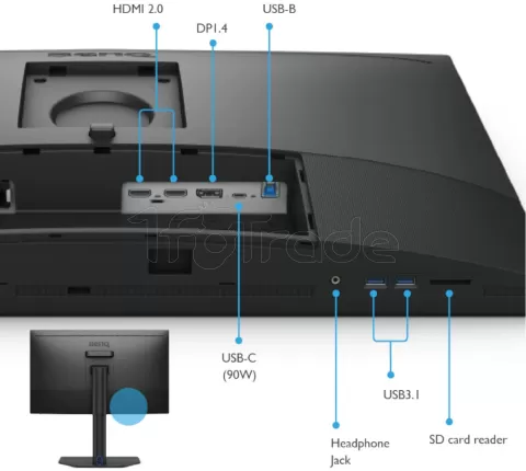 Photo de Ecran 27" BenQ PhotoVue SW272U 4K Ultra HD (Noir)