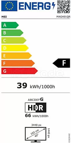 Photo de Ecran 40" MSI Mag 401QR 4K Ultra HD 155Hz (Noir)