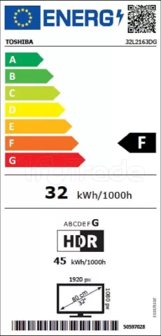 Photo de Ecran/TV 32" Toshiba 32L2163DG Full HD (Noir)