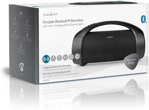 Photo de Enceinte nomade Bluetooth Nedis Party Boombox 50W (Noir)