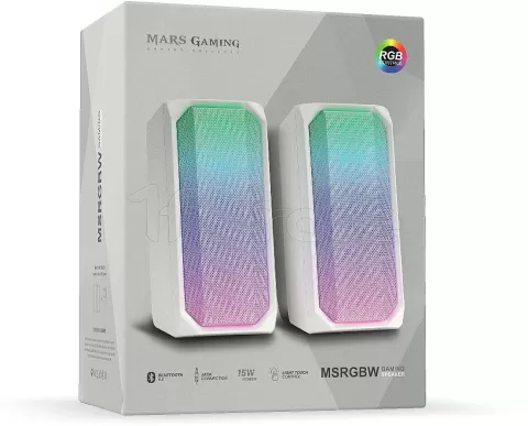 Photo de Enceintes Bluetooth Mars Gaming MSRGB RGB (Blanc)