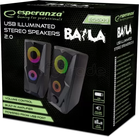 Photo de Enceintes Esperanza Rainbow Baila RGB (Noir)