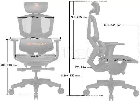 Photo de Fauteuil ergonomique Cougar Argo One (Noir/Orange)