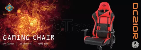 Photo de Fauteuil Gamer Deltaco DC210 (Noir/Rouge)