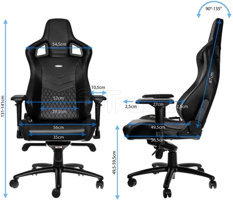 Photo de Fauteuil Gamer Noblechairs Epic en Cuir véritable (Noir/Blanc/Rouge)