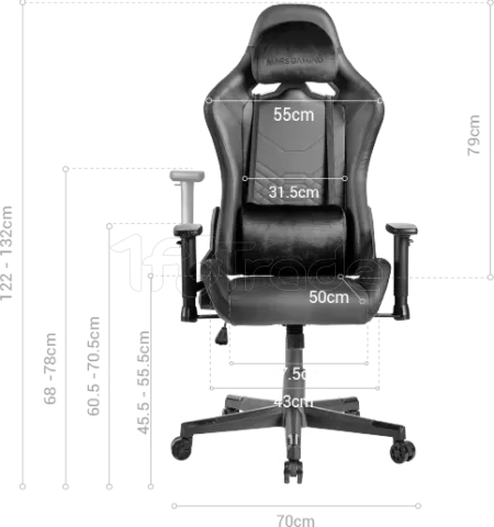 Photo de Fauteuil Mars Gaming MGC-Pro (Noir/Rose)