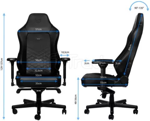 Photo de Fauteuil Noblechairs Hero en Cuir véritable (Noir/Rouge)