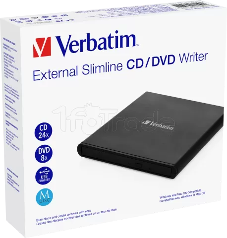 Photo de Graveur DVD externe Verbatim Slimline (Noir)