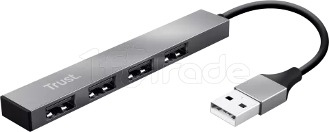 Photo de Hub USB 2.0 Trust Halyx - 4 ports (Gris)