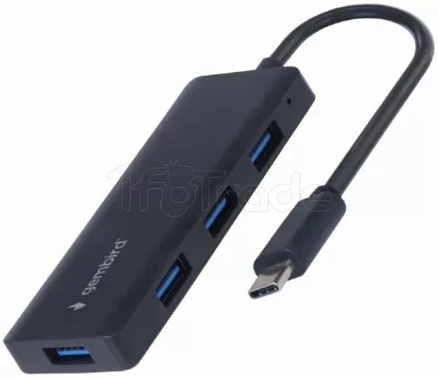 Photo de Hub USB-C 3.1 Gembird - 4 ports (Noir)