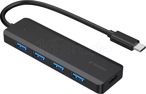 Photo de Hub USB-C 3.1 Gembird - 4 ports (Noir)