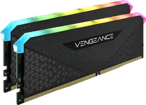 Photo de Kit Barrettes mémoire 16Go (2x8Go) DIMM DDR4 Corsair Vengeance RS RGB  3600Mhz (Noir)