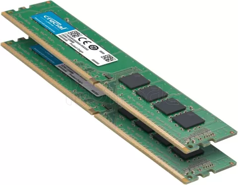 Photo de Kit Barrettes mémoire 16Go (2x8Go) DIMM DDR4 Crucial Classic 3200Mhz (Vert)