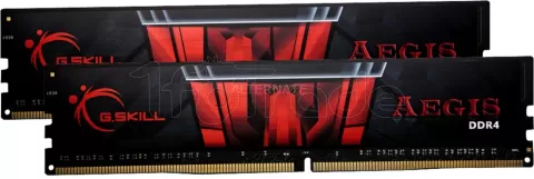 Photo de Kit Barrettes mémoire 16Go (2x8Go) DIMM DDR4 G.Skill Aegis  2400Mhz (Noir et Rouge)