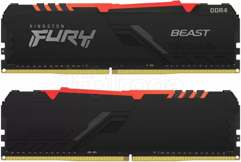 Kit Barrettes mémoire 16Go (2x8Go) DIMM DDR4 Kingston Fury Beast RGB 3600Mhz  (Noir) pour professionnel, 1fotrade Grossiste informatique